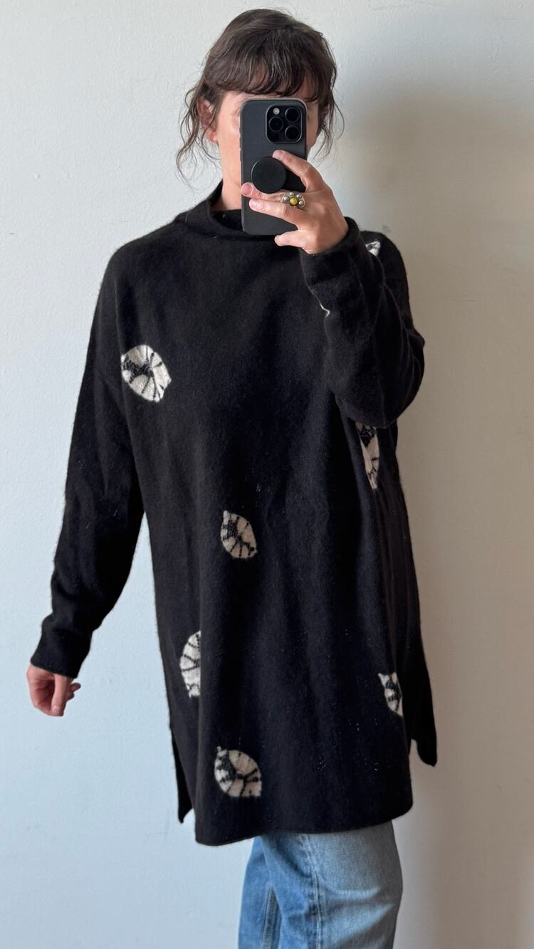 SUZUSAN Cashmere Shibori Tunic Sweater
